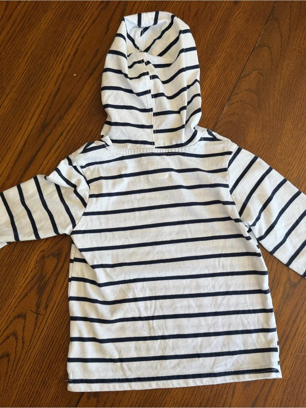 The Children's Place White & Navy Striped Hooded Top